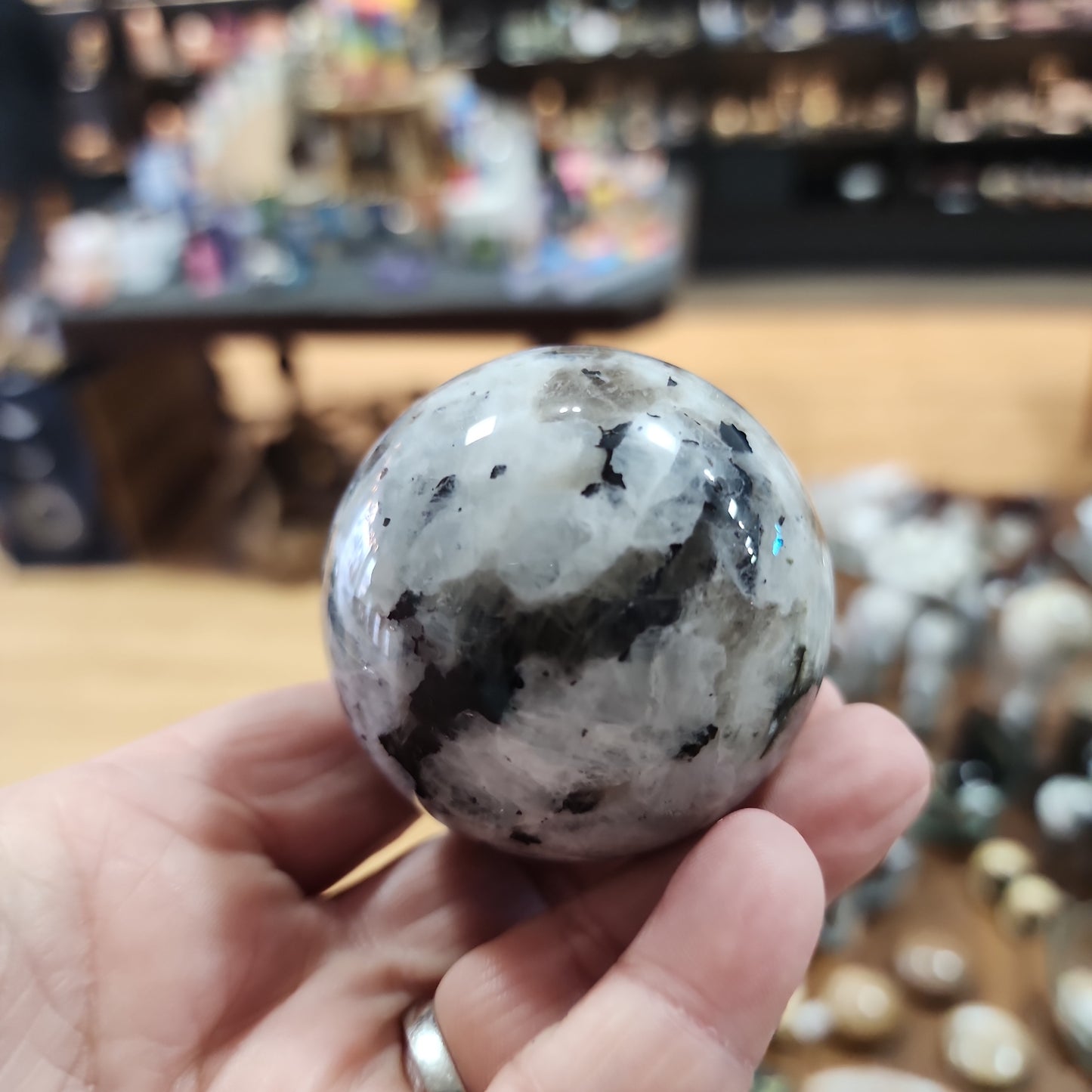 Rainbow Moonstone Spheres