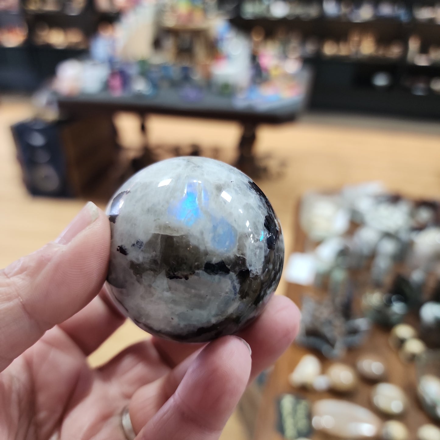 Rainbow Moonstone Spheres