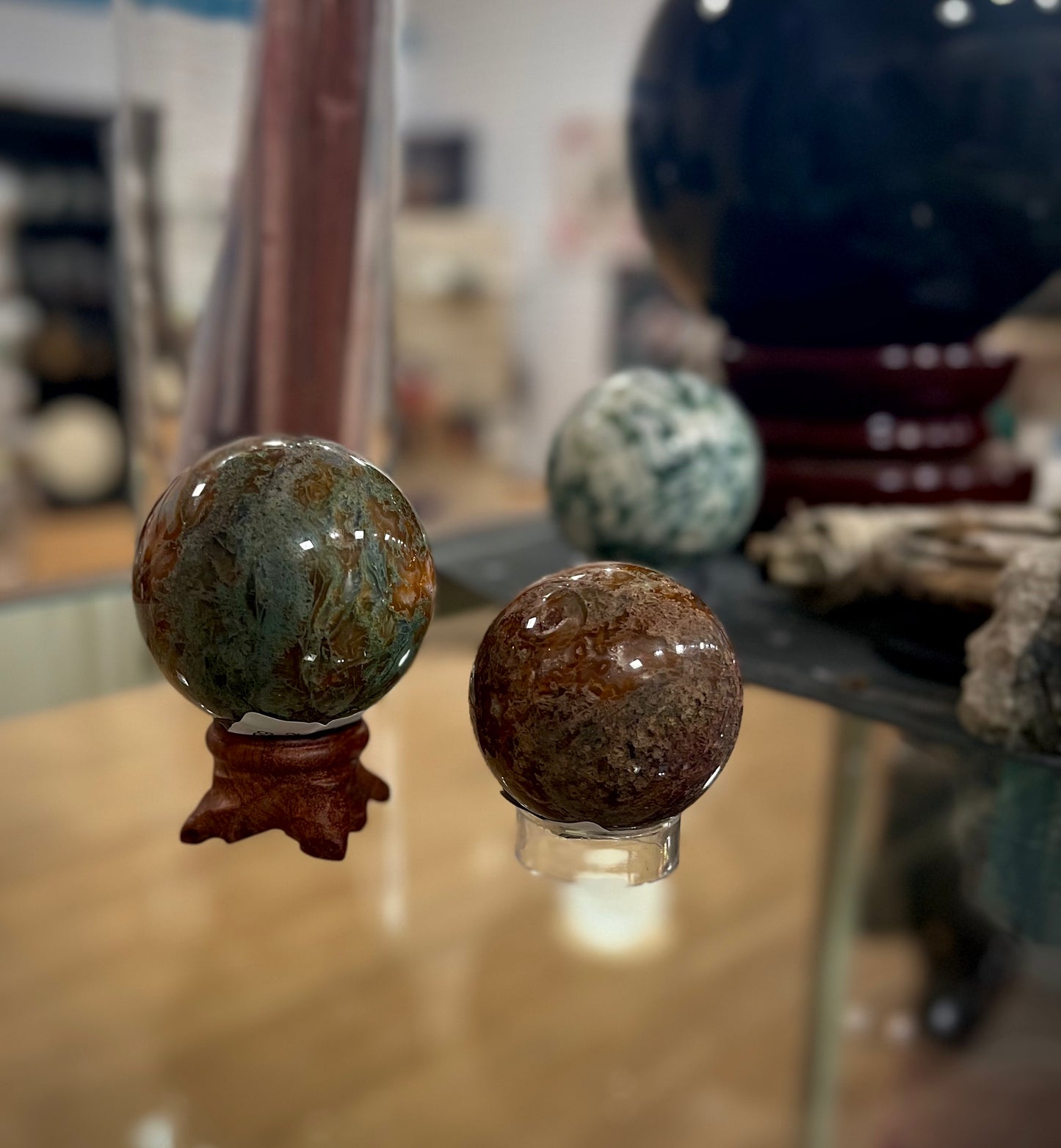 Red Moss Agate Spheres