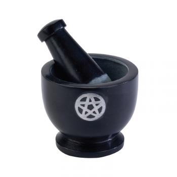 Pentacle Black Marble Mortar & Pestle 2.5 x 3"