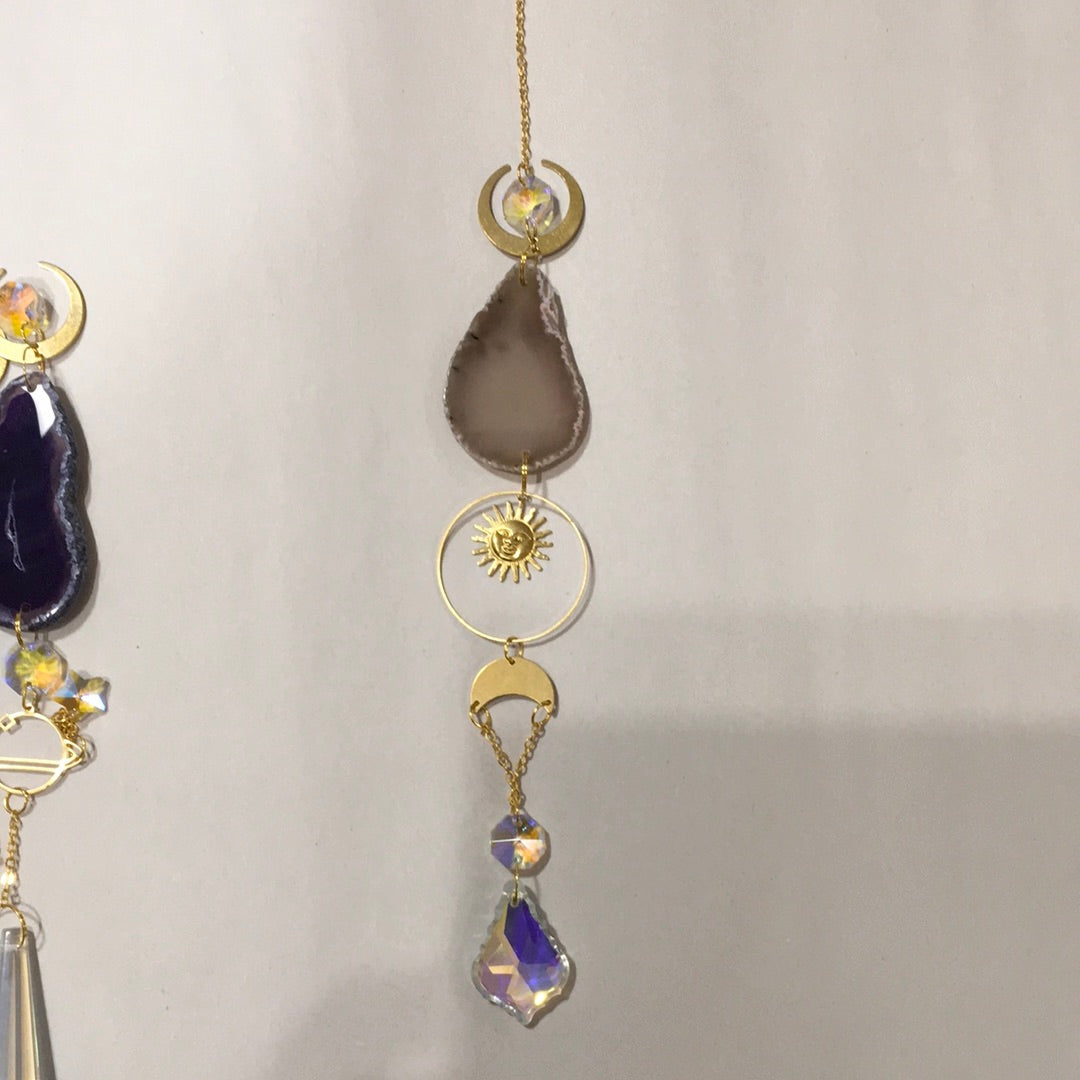 Agate slice sun catchers