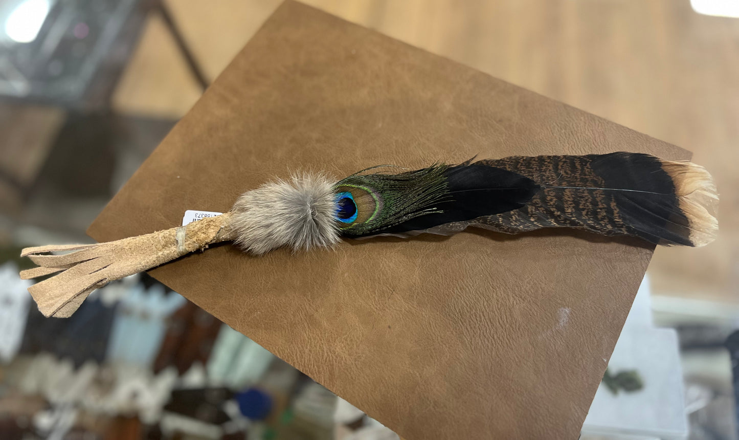 Leather Wrapped Smudging Wand 15"