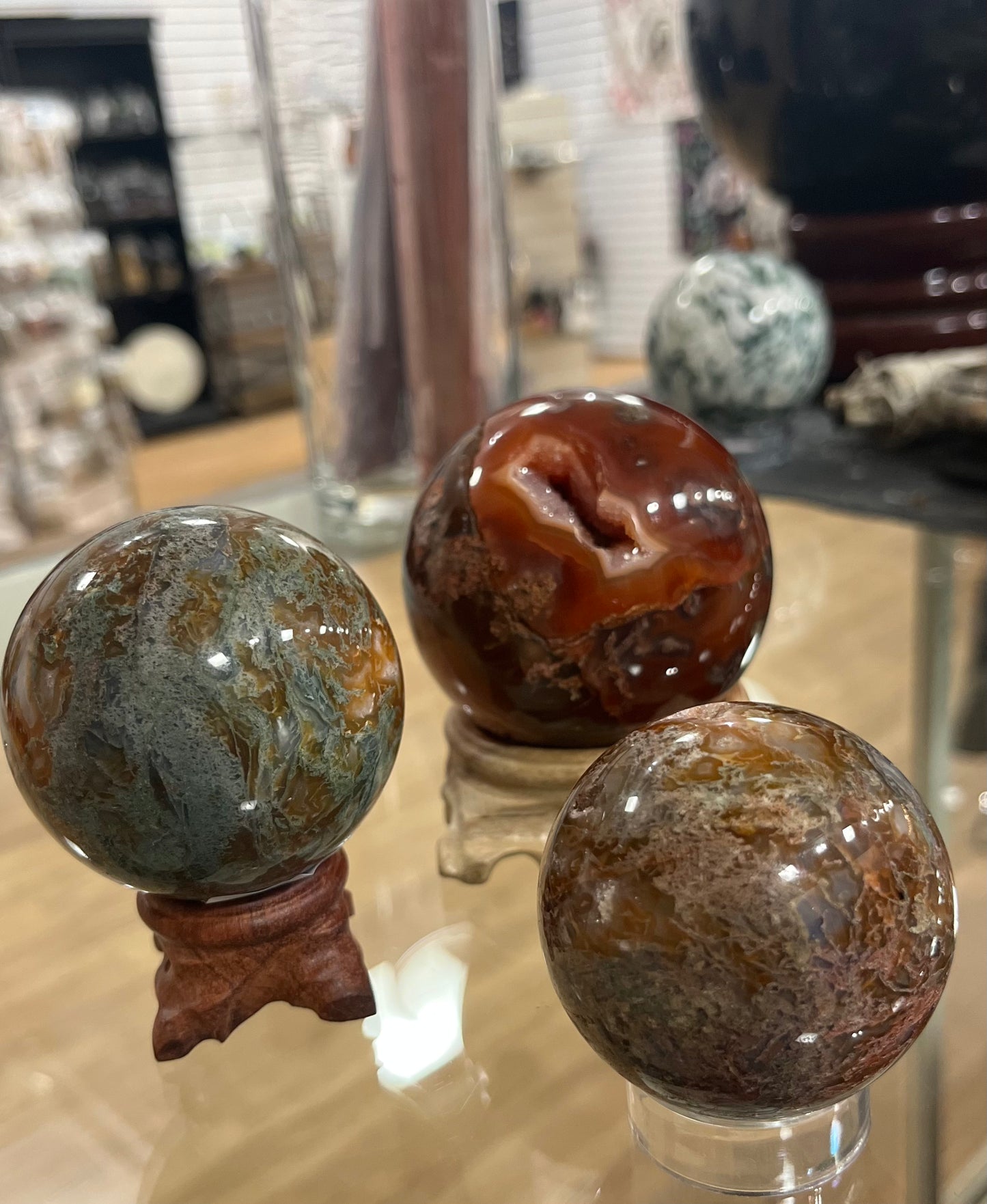 Red Moss Agate Spheres