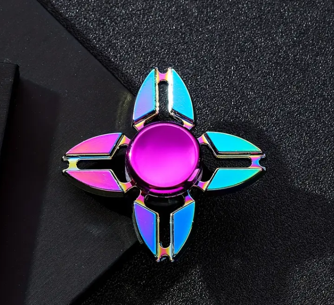 Metallic Rainbow Colored Fidget Spinners with Smooth Spin