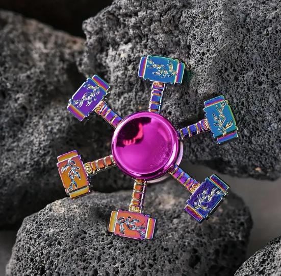 Metallic Rainbow Colored Fidget Spinners with Smooth Spin