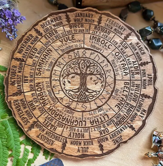 Wheel of the Year Plaque with stand