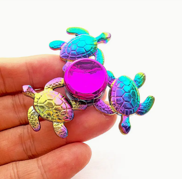 Metallic Rainbow Colored Fidget Spinners with Smooth Spin