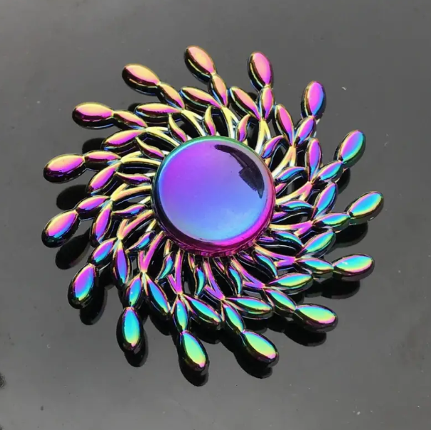 Metallic Rainbow Colored Fidget Spinners with Smooth Spin