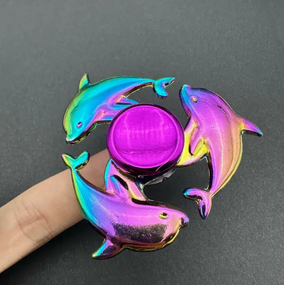 Metallic Rainbow Colored Fidget Spinners with Smooth Spin