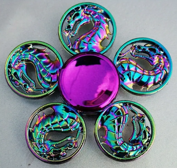 Metallic Rainbow Colored Fidget Spinners with Smooth Spin