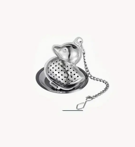 2-Piece Set Stainless Steel Creative Tea Infuser with Tray - Duck Design
