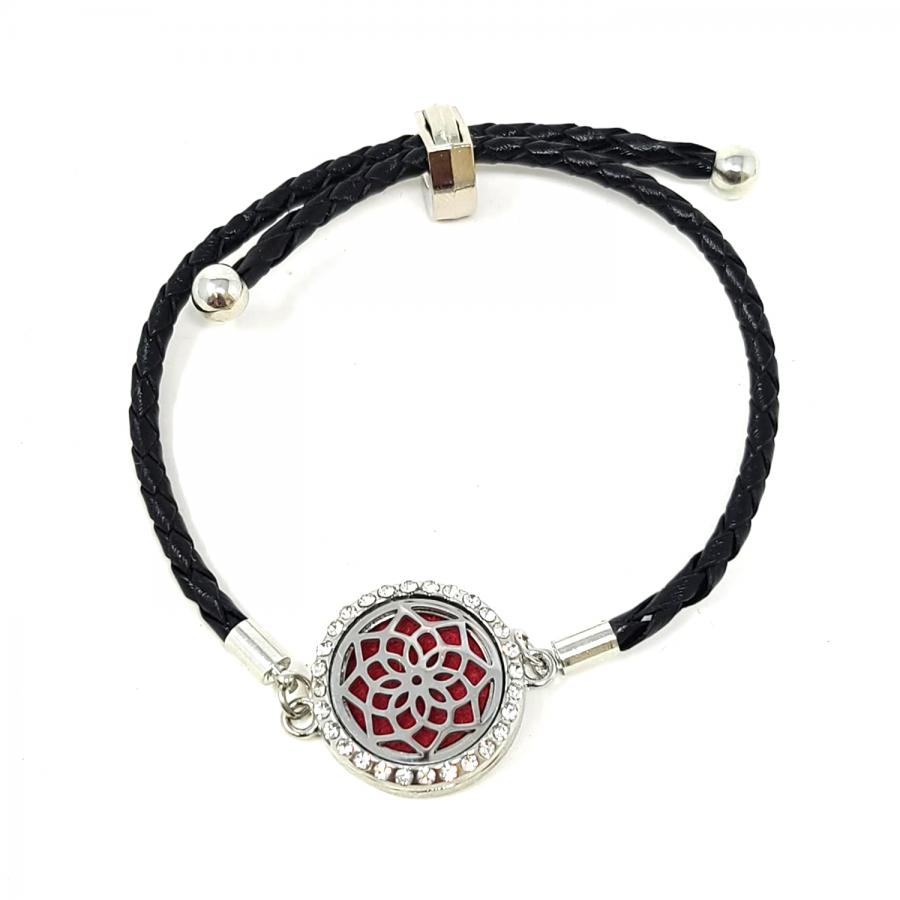 Aromatherapy Diffuser Leather Cord Bracelet with Removable Disks