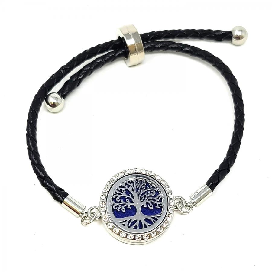 Aromatherapy Diffuser Leather Cord Bracelet with Removable Disks