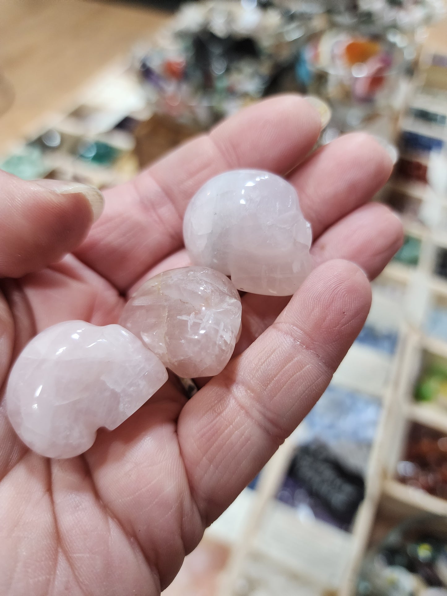 Mini Rose Quartz Skulls