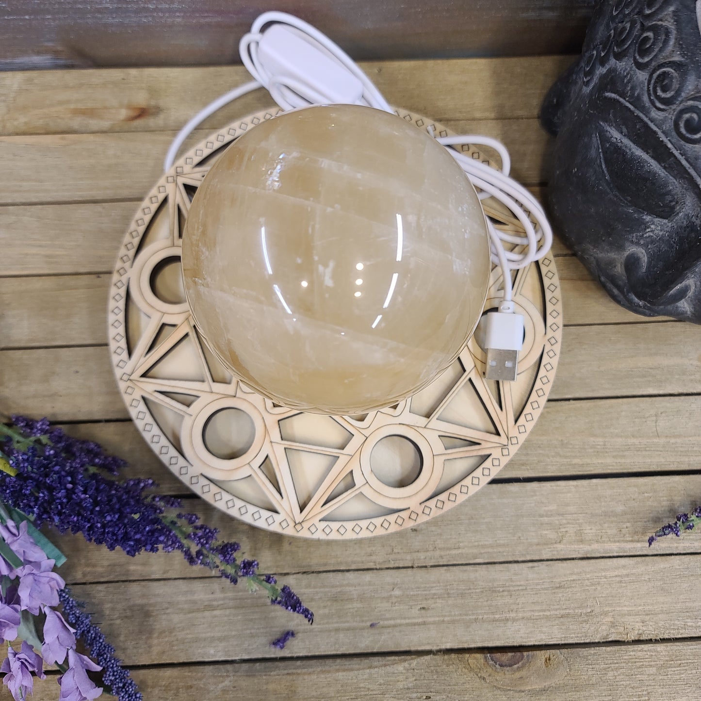 Sacred Geometry Sphere Stand 7" Large