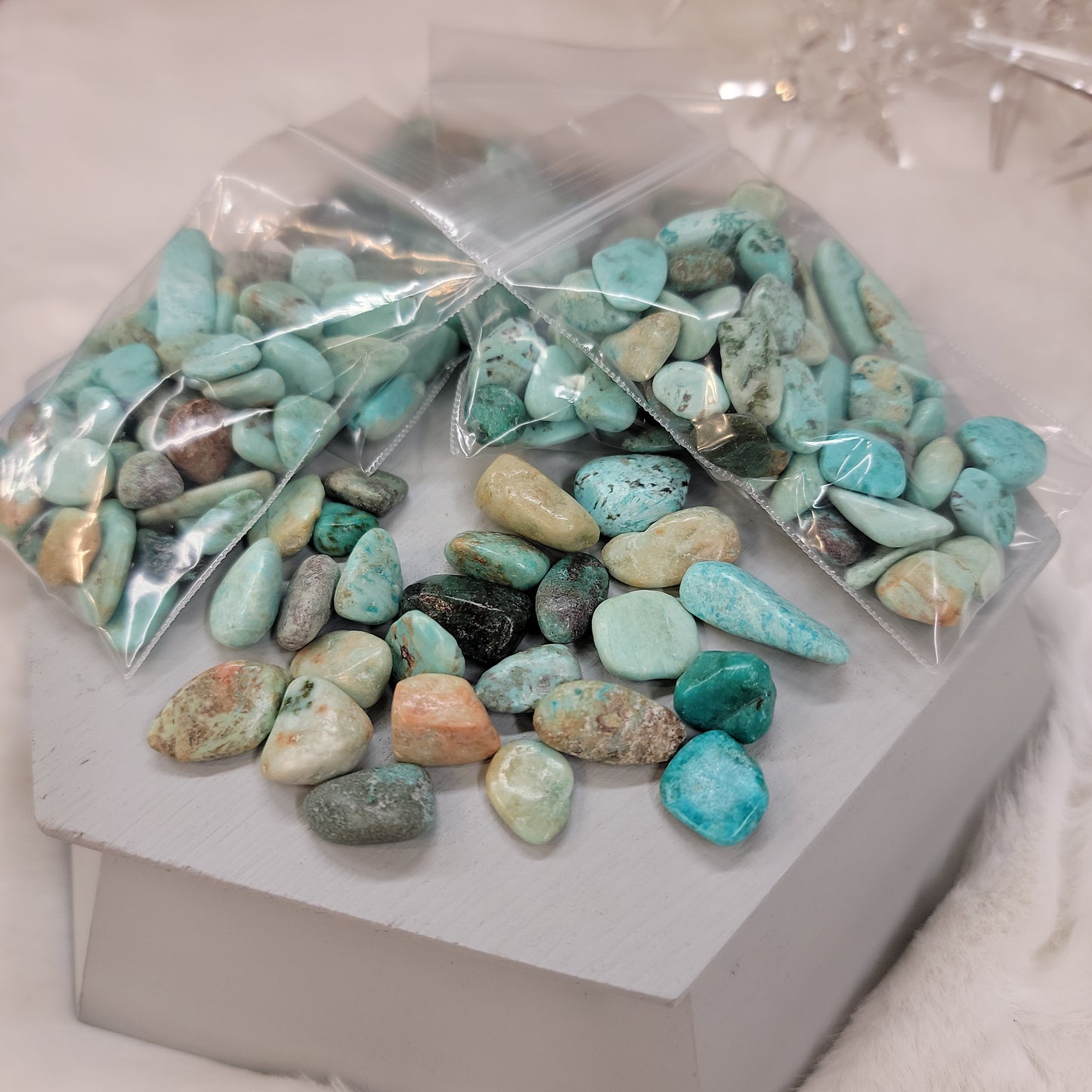 1 oz. Bag of Turquoise Chip Tumbles