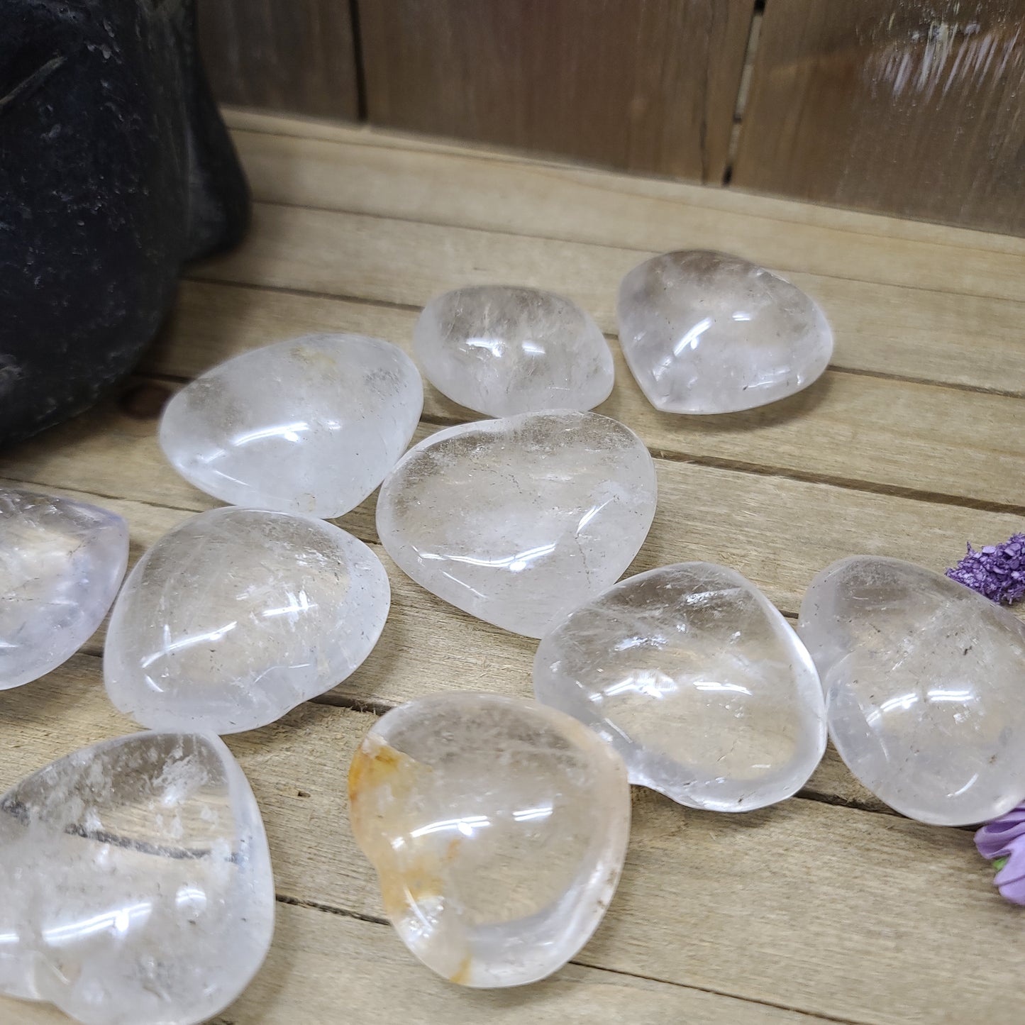 Clear Quartz Hearts