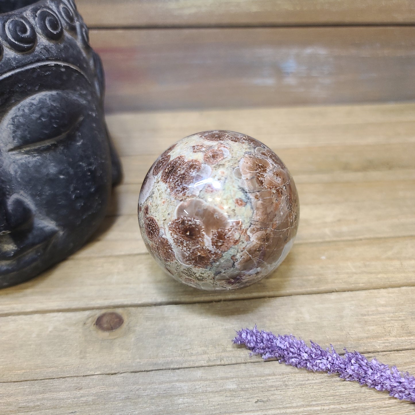 Green Flower Jasper Sphere