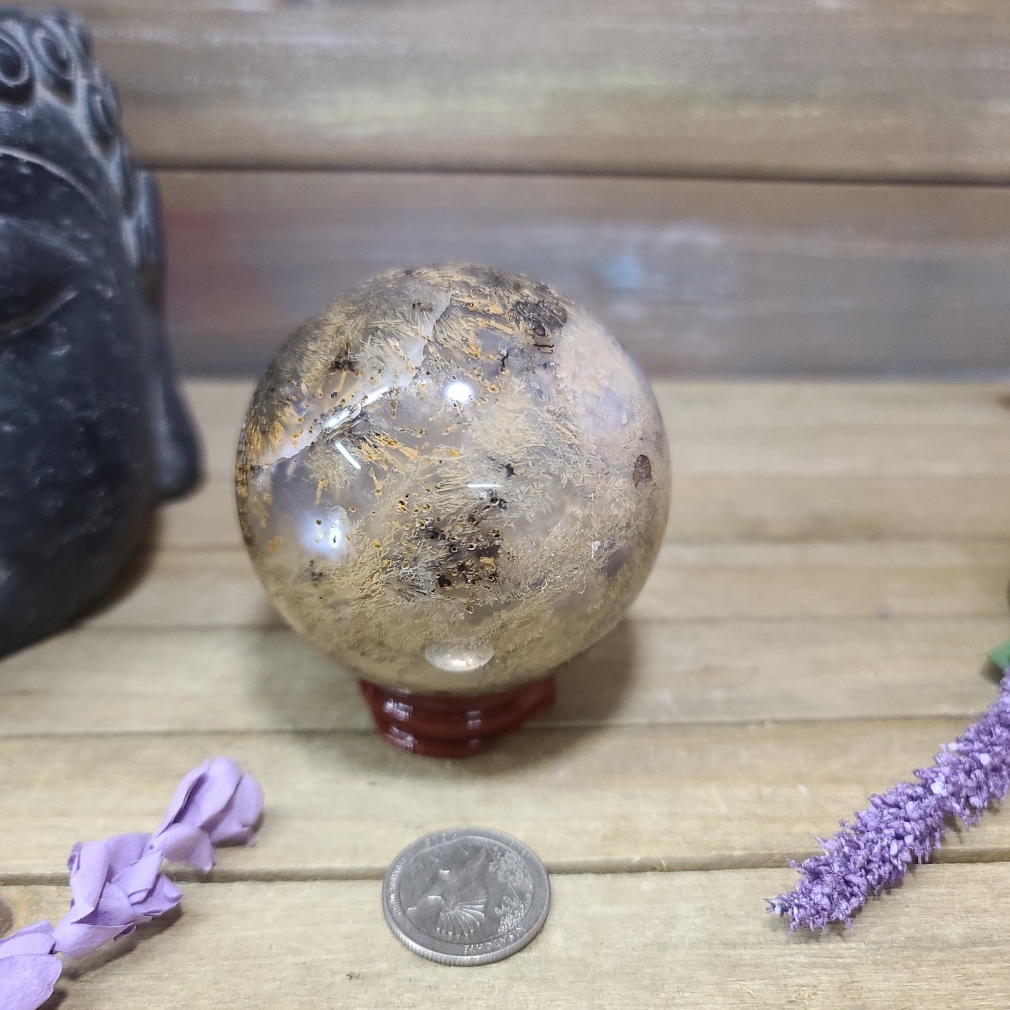Sagenite Rutilated Agate Sphere