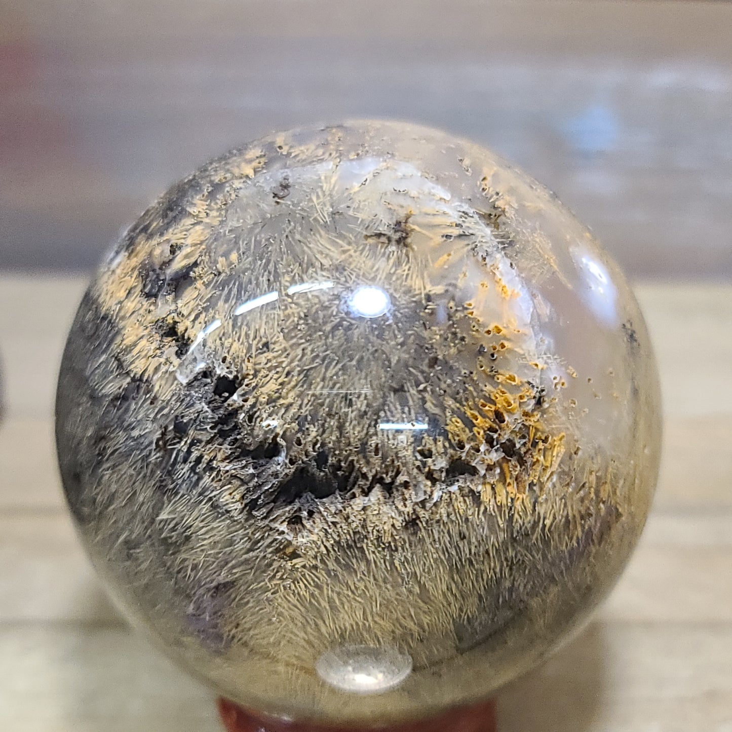 Sagenite Rutilated Agate Sphere