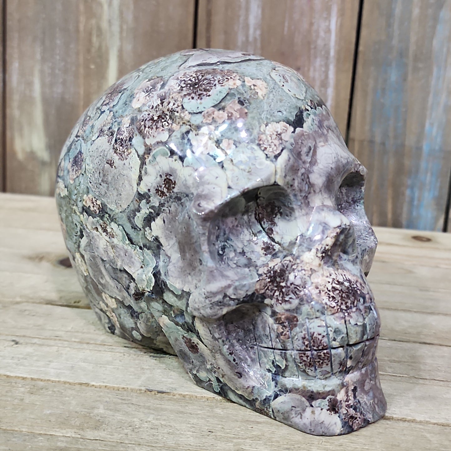Rainforest Jasper Skull (gorgeous!)