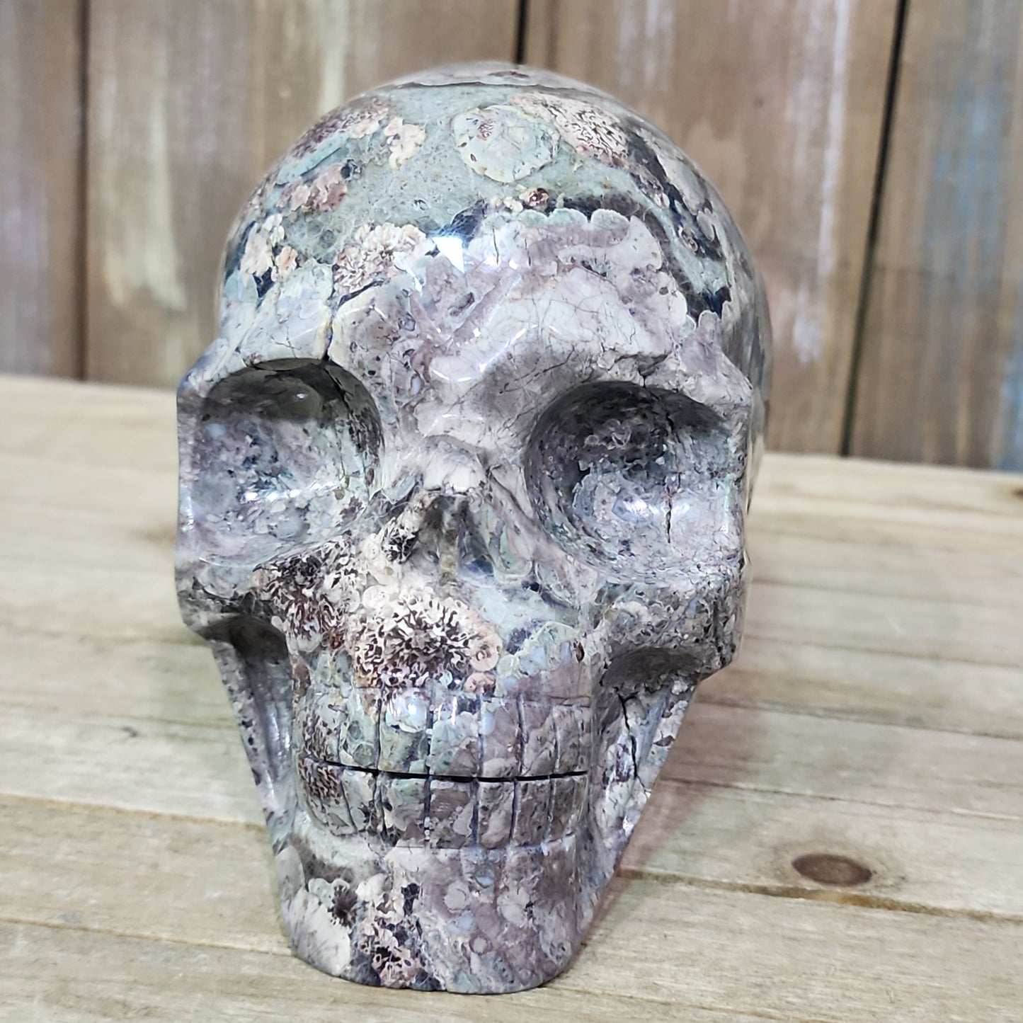 Rainforest Jasper Skull (gorgeous!)
