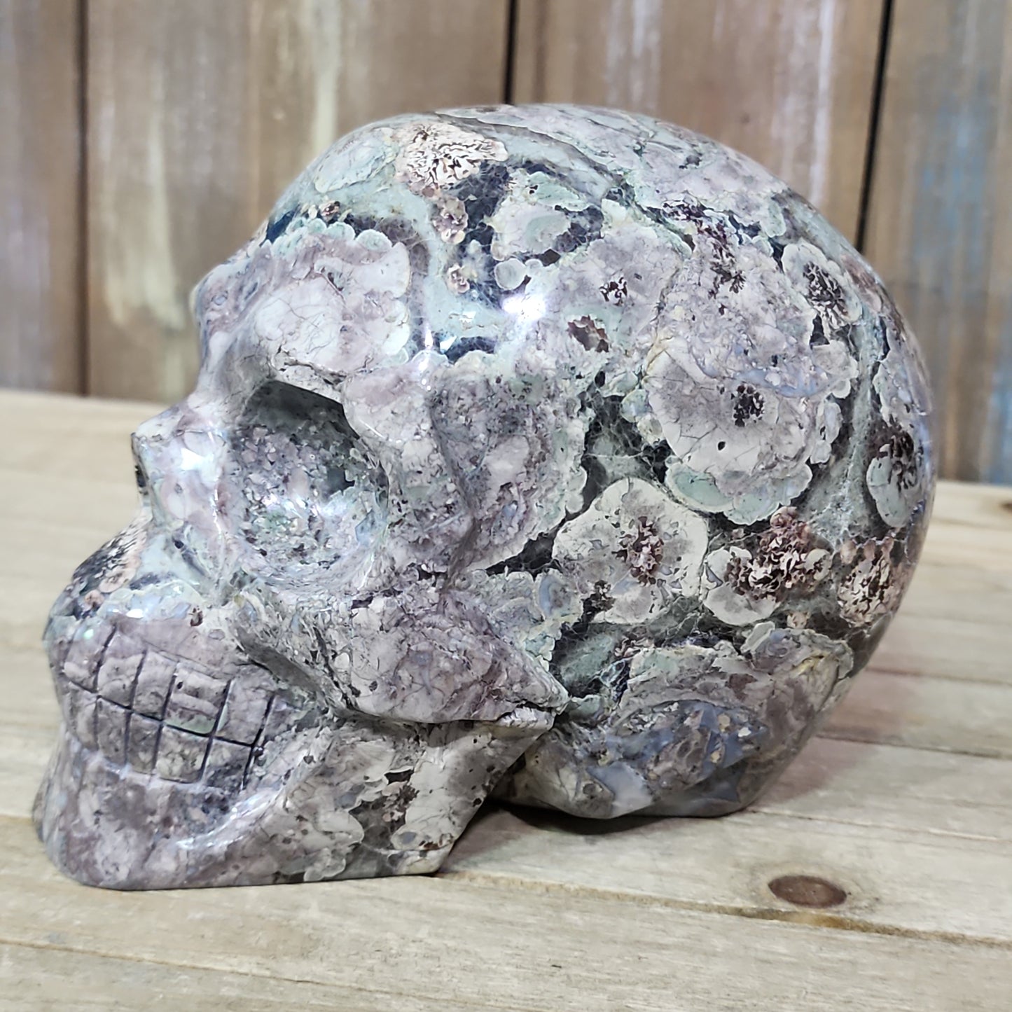 Rainforest Jasper Skull (gorgeous!)