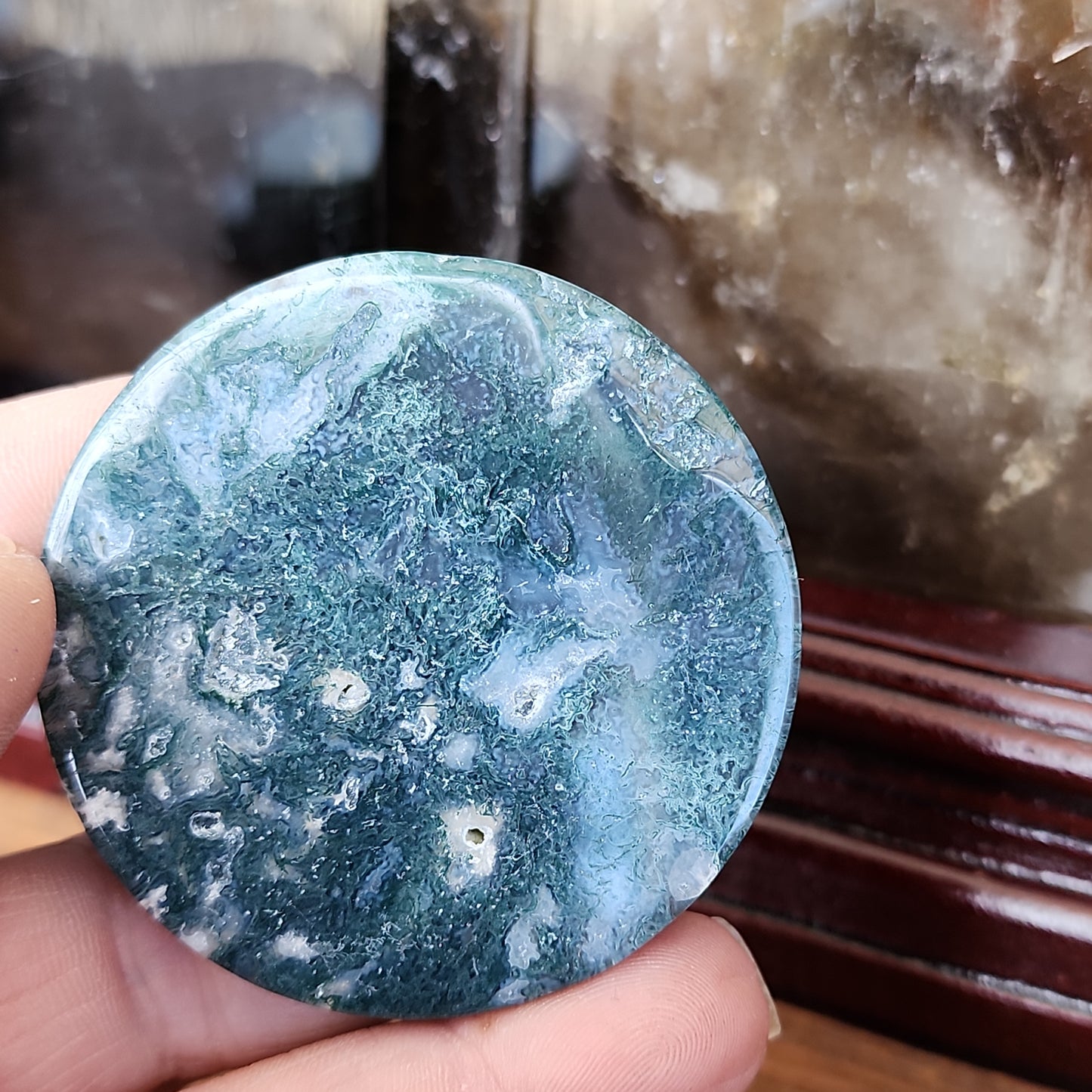 Moss Agate Mini Plate & Leaf