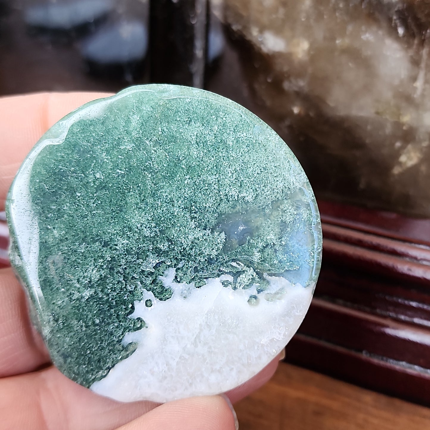 Moss Agate Mini Plate & Leaf