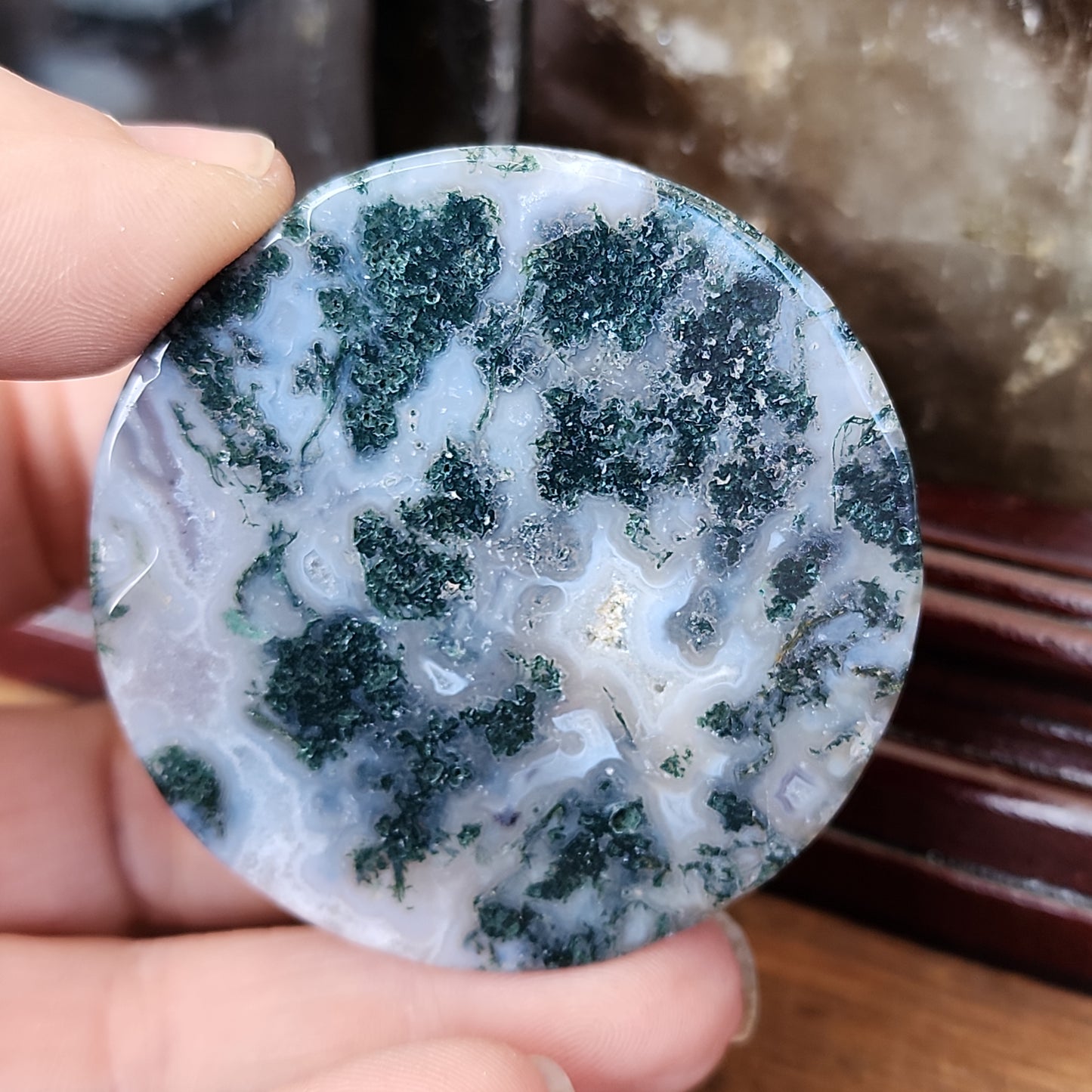 Moss Agate Mini Plate & Leaf