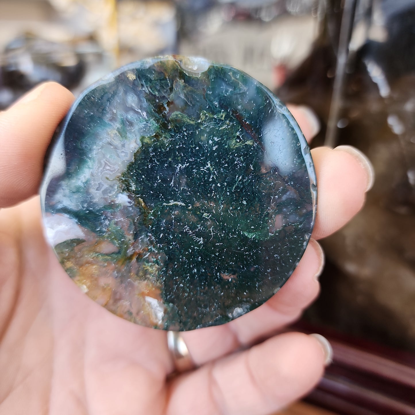 Moss Agate Mini Plate & Leaf