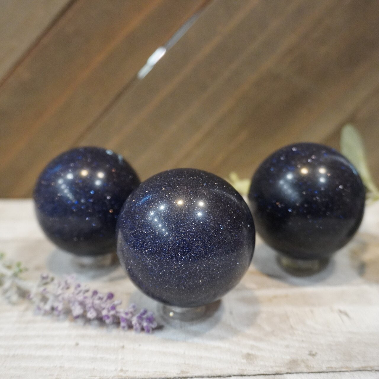 Blue Goldstone Spheres 2.5"