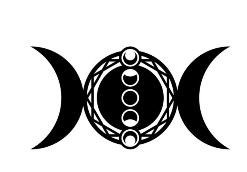 Wall Decal - Triple Moon w/ Moon Phases