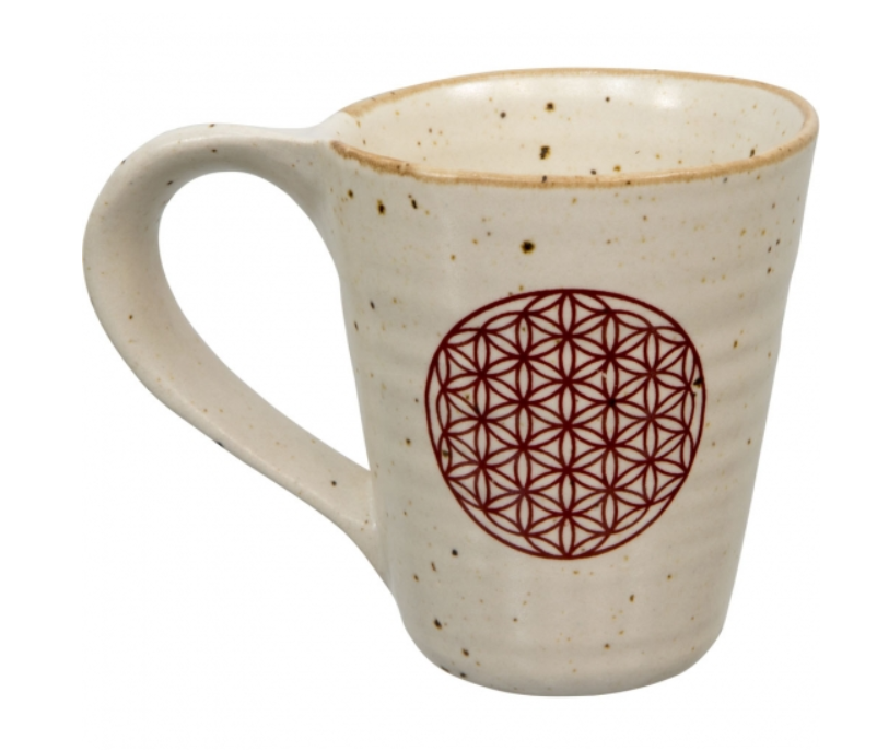 Ceramic Coffee Mug Natural - Flower of Life