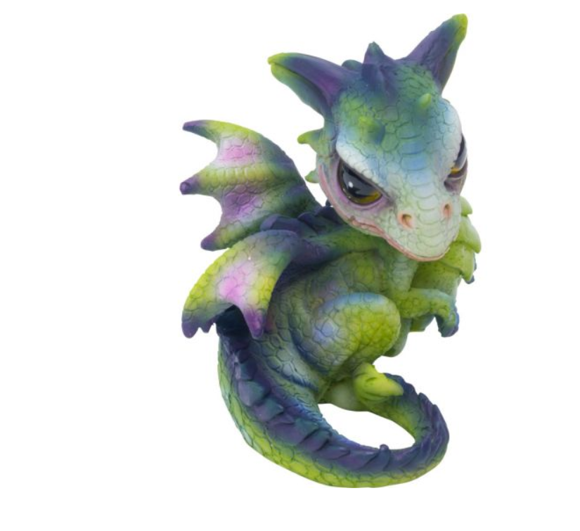 Polyresin Baby Dragon Figurine - Watching