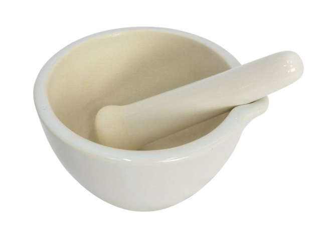 Ceramic Mortar & Pestle - White