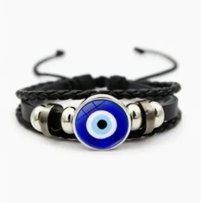 EVIL EYE LEATHER BRACELET