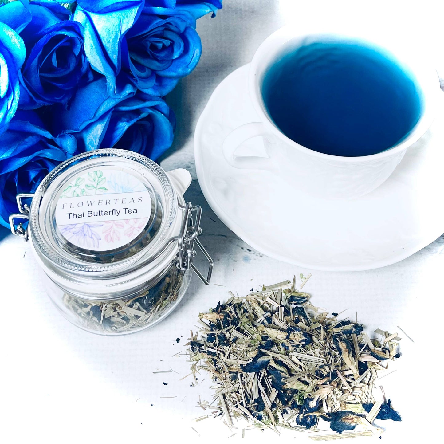 Thai Butterfly Loose Leaf Tea in Hermes Clamp Glass Jar