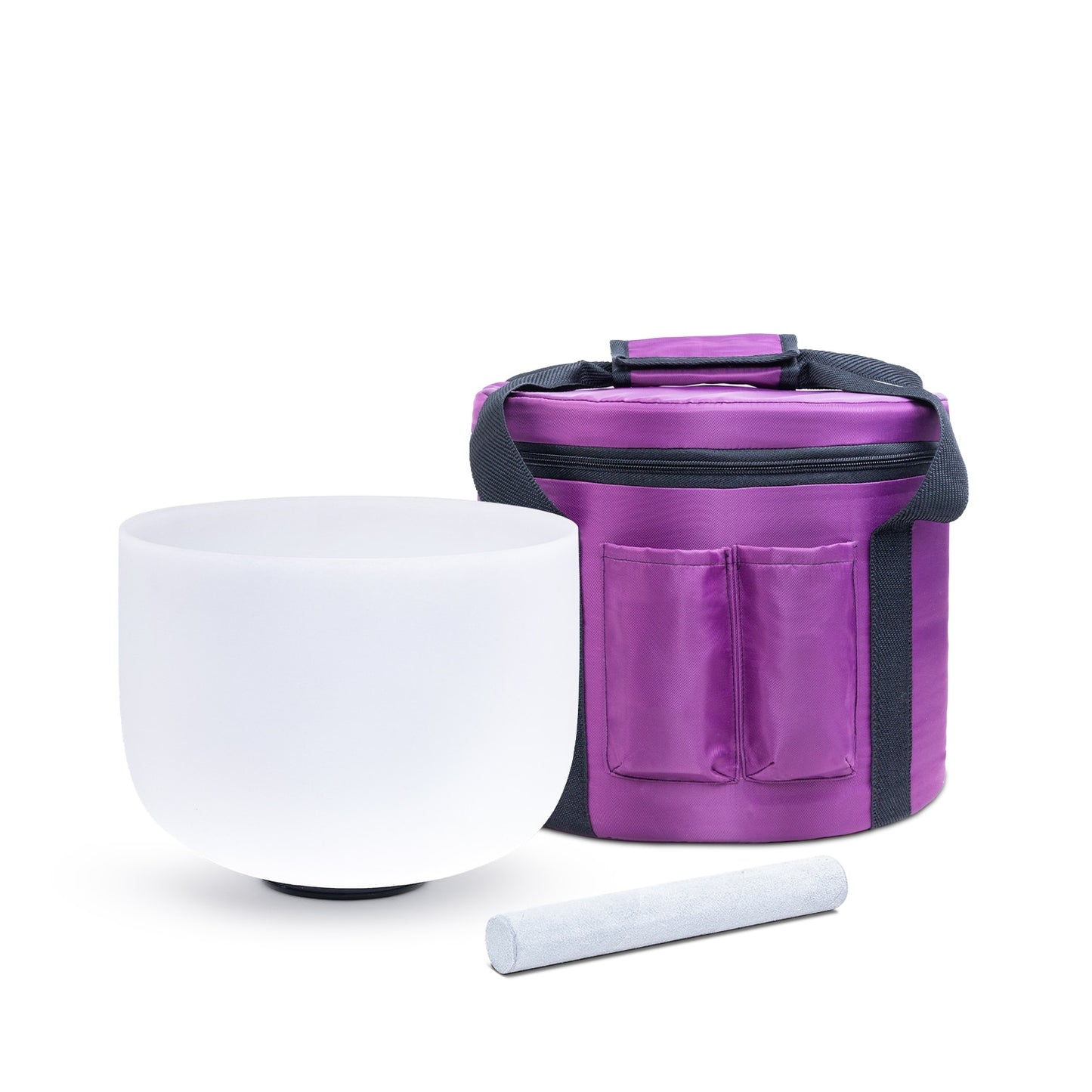 FREE SHIPPING! 432hz/440hz Frosted Quartz Crystal Singing Bowl 10 inch with Free Carrying Case CDEFGAB