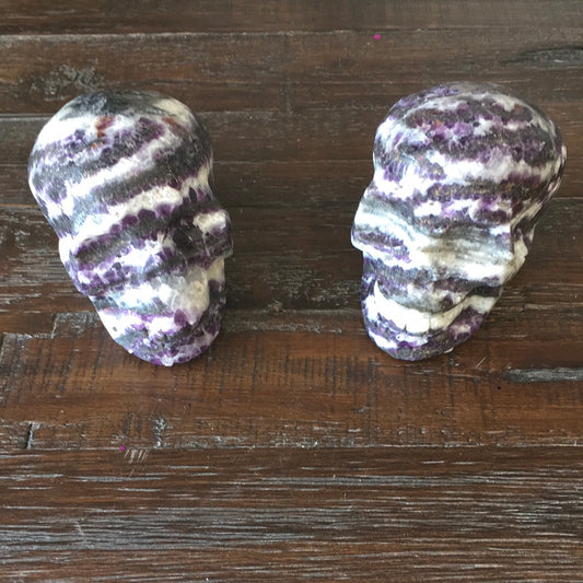 Purple Fluorite Zebra Skull