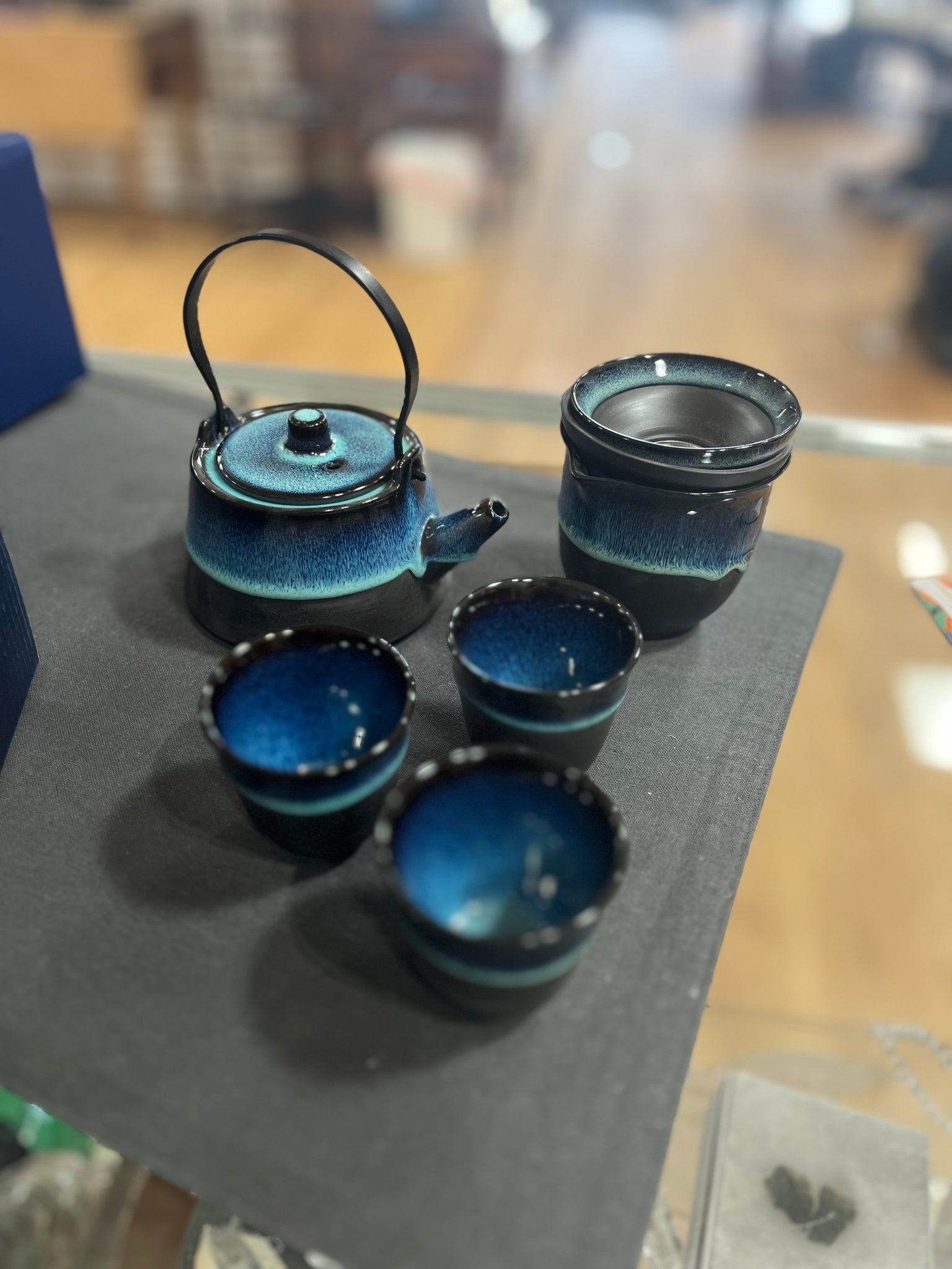 10 Piece Tea Set Raku Finish