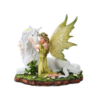 Fairy with Unicorn Statue