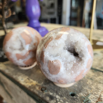 Pink Sakura Agate Spheres