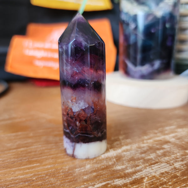 RAINBOW FLUORITE ROUNDED POINTS