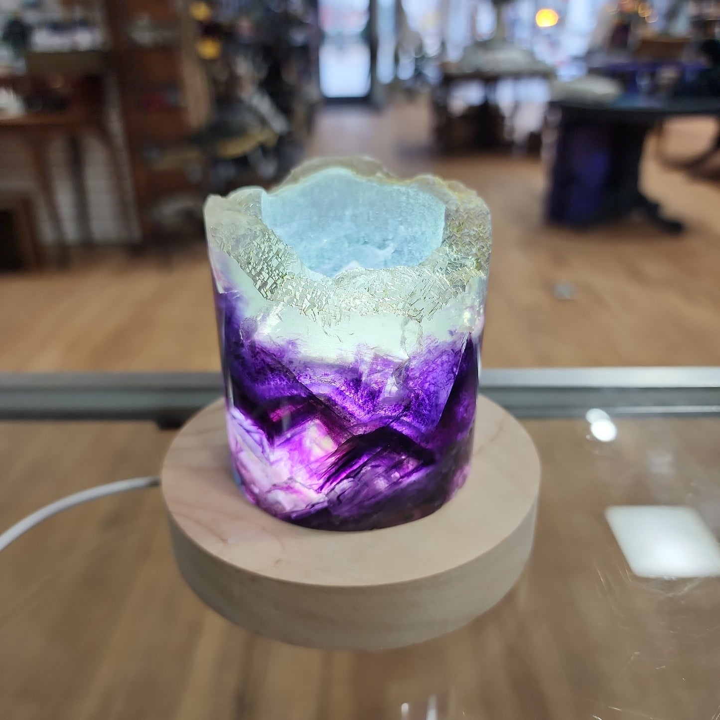 Rainbow Fluorite Lamp with Stand