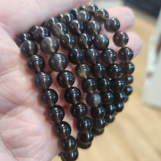 Icy Rainbow Obsidian Bracelets