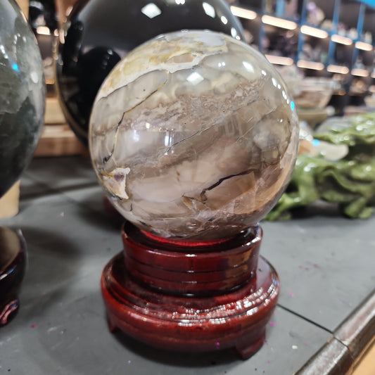 5" Volcano Agate Spheres comes with Stand