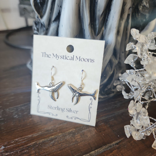 Whale Silver Abstract Earrings