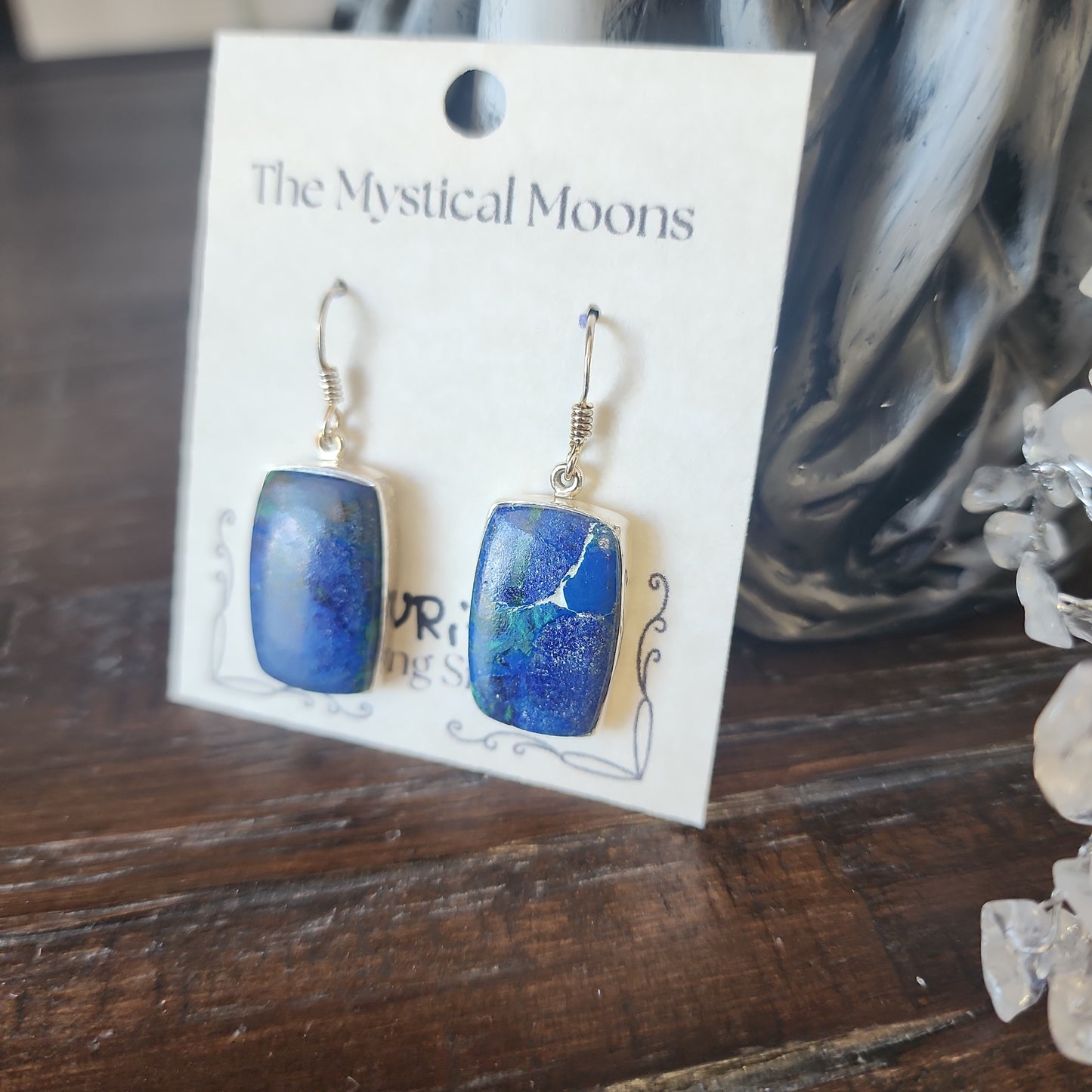 Sterling Silver Azurite Earrings