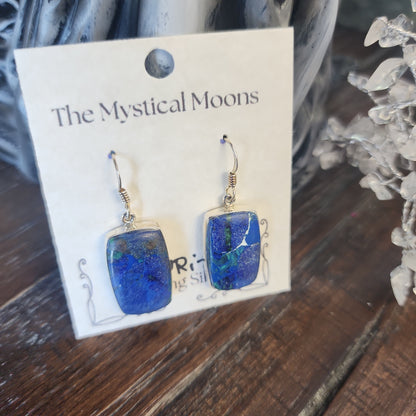 Sterling Silver Azurite Earrings